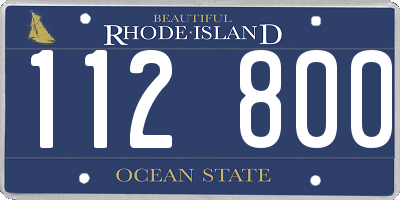 RI license plate 112800
