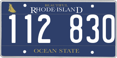 RI license plate 112830