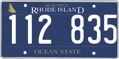 RI license plate 112835