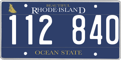 RI license plate 112840