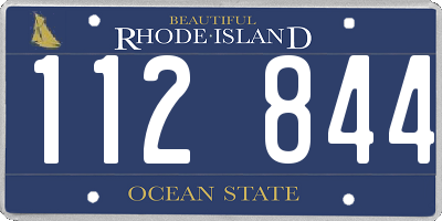 RI license plate 112844