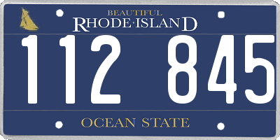 RI license plate 112845