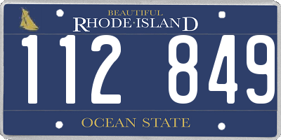 RI license plate 112849