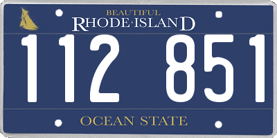 RI license plate 112851