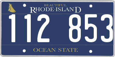 RI license plate 112853