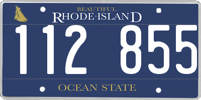 RI license plate 112855