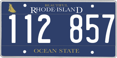 RI license plate 112857