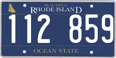 RI license plate 112859