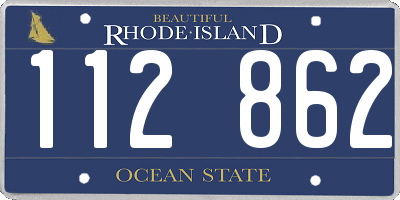 RI license plate 112862