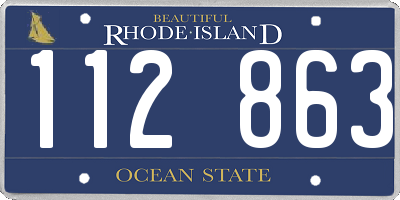 RI license plate 112863