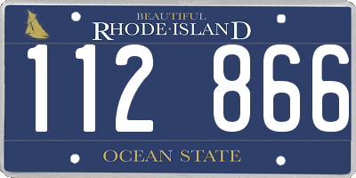 RI license plate 112866