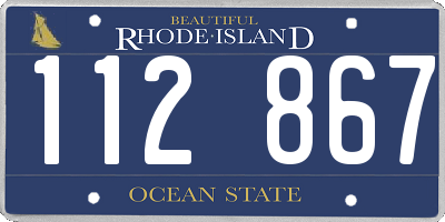 RI license plate 112867