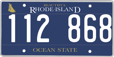 RI license plate 112868