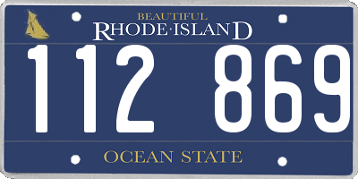 RI license plate 112869