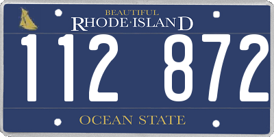RI license plate 112872