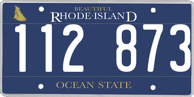 RI license plate 112873
