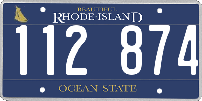 RI license plate 112874