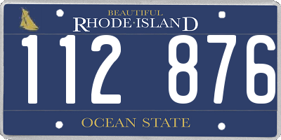 RI license plate 112876