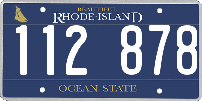 RI license plate 112878