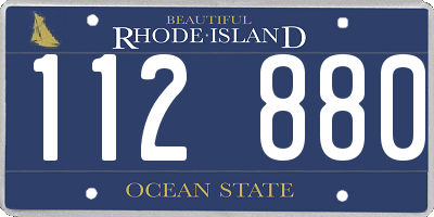 RI license plate 112880