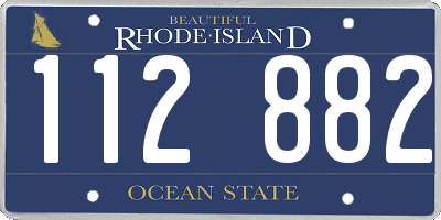 RI license plate 112882
