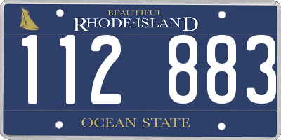 RI license plate 112883