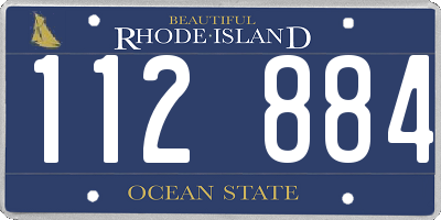 RI license plate 112884