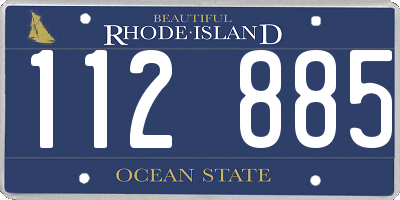 RI license plate 112885