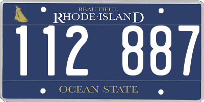 RI license plate 112887