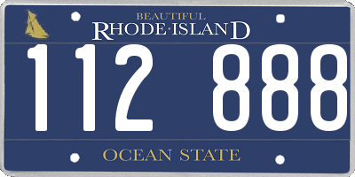 RI license plate 112888