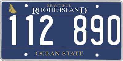 RI license plate 112890