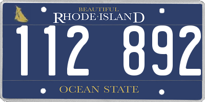 RI license plate 112892