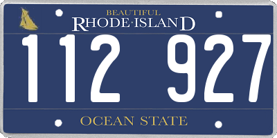 RI license plate 112927