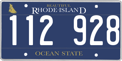 RI license plate 112928