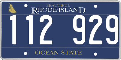RI license plate 112929