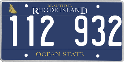 RI license plate 112932