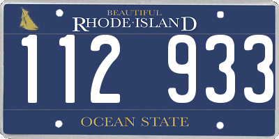 RI license plate 112933