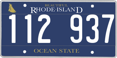 RI license plate 112937