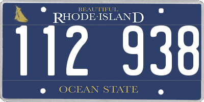 RI license plate 112938