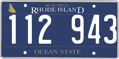 RI license plate 112943