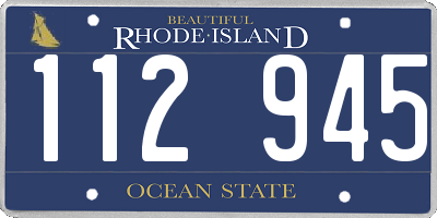 RI license plate 112945