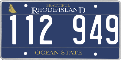 RI license plate 112949