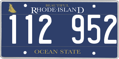 RI license plate 112952