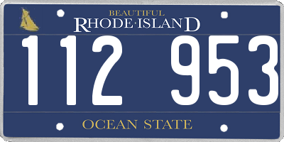 RI license plate 112953