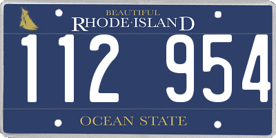 RI license plate 112954