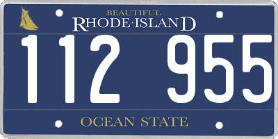 RI license plate 112955
