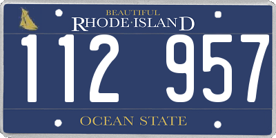 RI license plate 112957