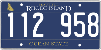 RI license plate 112958