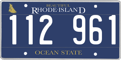 RI license plate 112961