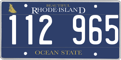 RI license plate 112965